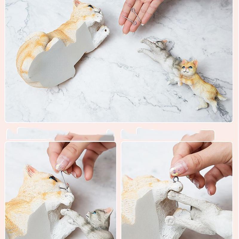 Простые милые кошки, скульптуры из смолы, украшения, подарки на день рождения, поделки, домашний стол, стол, животные, медведи, фигурки, аксессуары, украшение