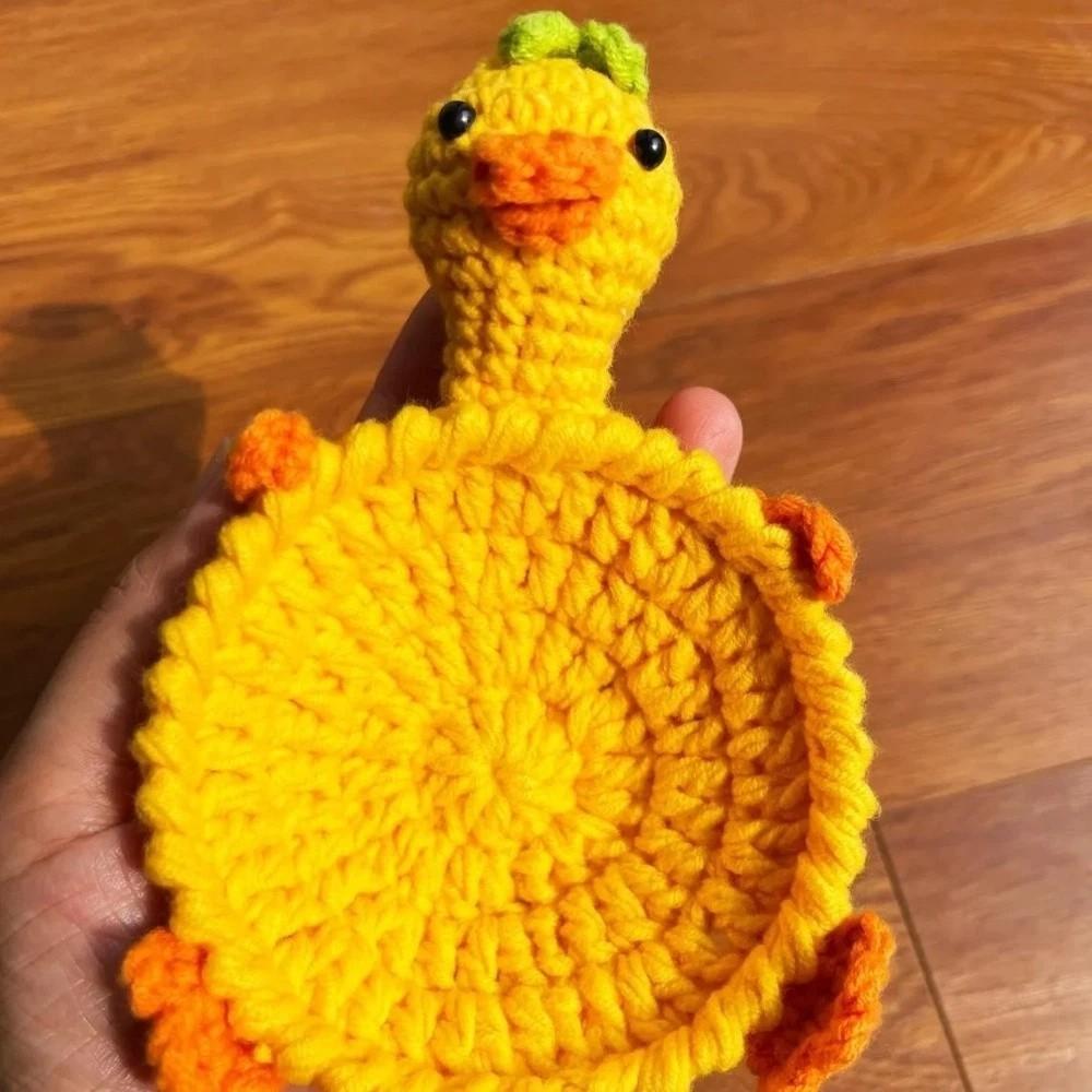 Funny Knitted Cup Mat Hand Woven Animal Drink Coaster Crochet Turtle Coaster Restaurant Table