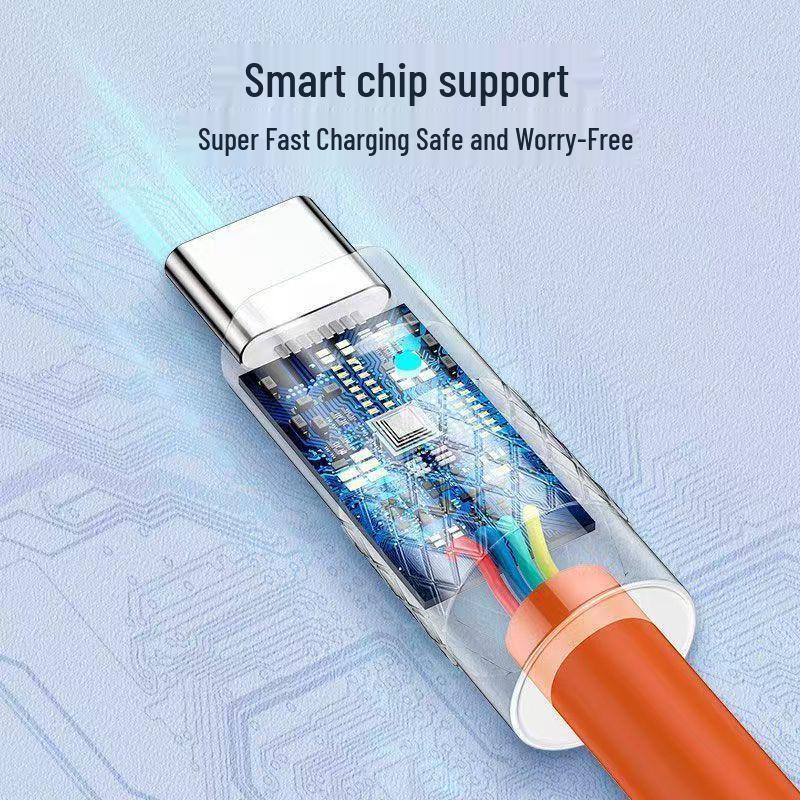Кабель Type-C для быстрой зарядки 120 Вт для Huawei, Xiaomi, Oppo - Утолщенный дизайн, ток 6 А