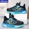 Lightweight Winter Children Sports Shoes Swivel Buckle Boys Sneakers Casual Leather Running Trainers Outdoor Kids Tennis Shoes Non Slip