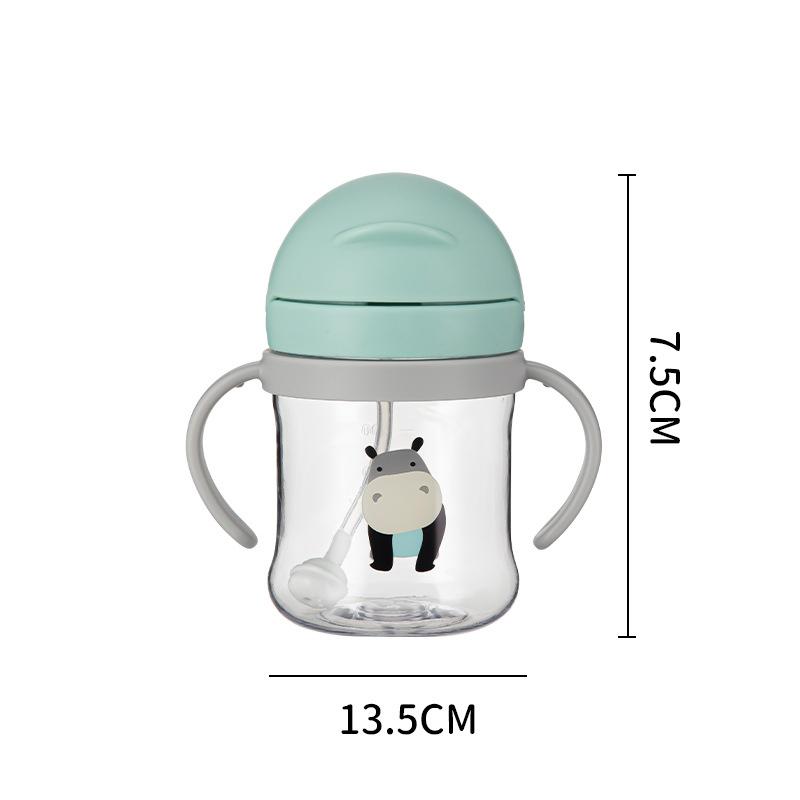 250 мл мультяшный узор бутылка для питья для детей на открытом воздухе с соломинкой чашка для кормления детей для обучения портативная ручка бутылка для воды