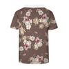 Summer Ladies V Neck Solid Color Lace Print Short Sleeve Lightweight Street Style Solid Color T-Shirt Top