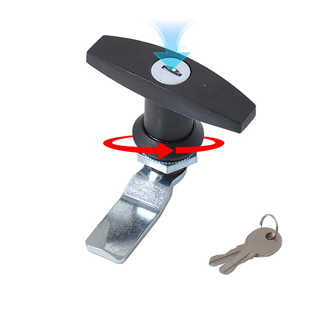 Универсальный замок для двери автофургона с Т-образной ручкой и 2-ключевой крышкой для грузовика, замок для ящика для инструментов, дверного замка для прицепа-кемпера