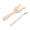 1set 19cm Wooden Fork-shaped Knitting Tool Kids' Handcraft Yarn Flower Knitting Fork
