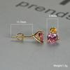 Серёжки гвоздики с кубическим цирконием и позолотой, размер камня 6х6 мм