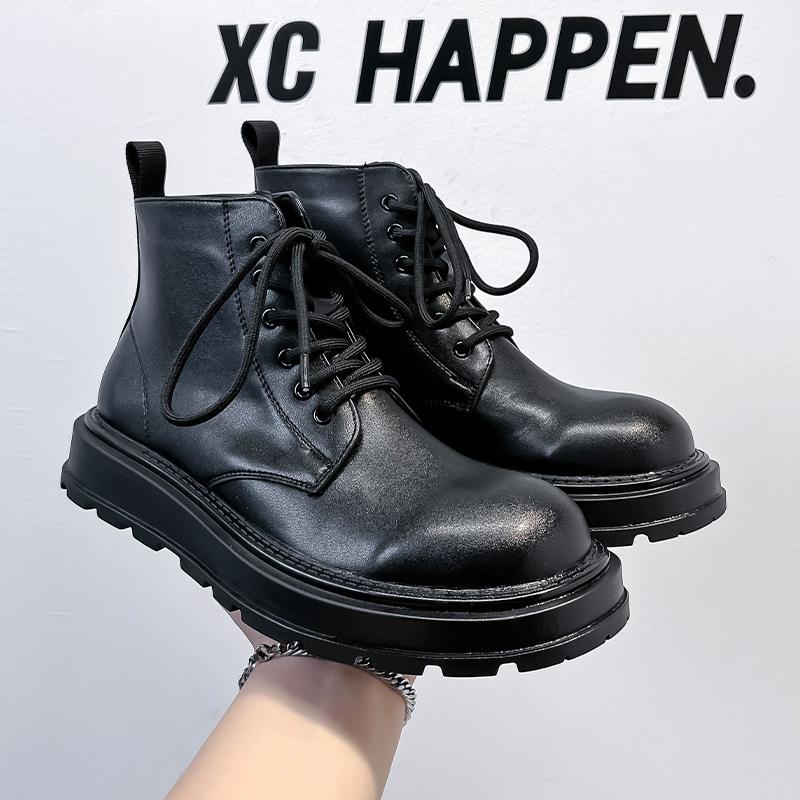 Зимние ботинки Мартин мужские ретро высокие кожаные ботинки в британском стиле на платформе трендовые ботинки челси 22726-A