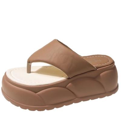 Модные 7 см новые толстые шлепанцы женские модные сандалии на платформе уличные женские пляжные тапочки домашний комфорт женские летние сандалии 2024