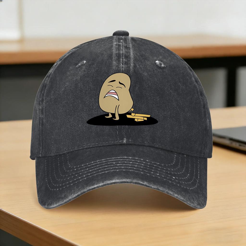 Washed Baseball Cap Potato makes fries Summer Trucker Hat For Unisex Women Casual Hunting Camping Sun Baseball Caps