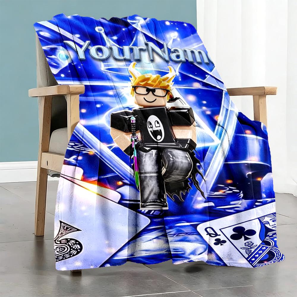Roblox 1 Customize Text Blanket Cozy Customizable Blanket Warmthful Decor Perfect for Seaside Picnics Living Room Livingroom