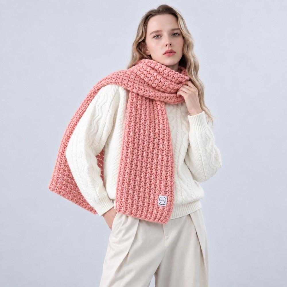 Keep Warm Knitted Scarf Solid Color Warm Neckscarves Fashion Winter Warm Scarf Women