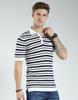Men's Regular Fit Striped Polo T-Shirt | Half Sleeve | Collared Neck | Casual Wear T Shirt for Men's