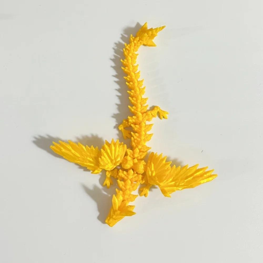 14 см 3D-печатный Магический Крылатый Дракон Подвижные Суставы Игрушка-Антистресс Вращающийся Сочлененный Настольное Украшение для Офиса Игрушечные Поделки Подарок