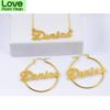 30mm -100mm Custom Bamboo Hoop Earrings Custom Name Earrings Bamboo Style Personality Earrings With Statement Words Hiphop Sexy