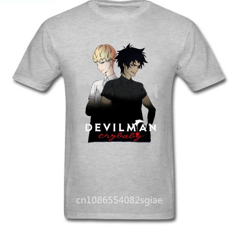 Devilman Crybaby Short Sleeved T Shirt Boy Rock Tops Tee Pure Cotton O Neck Men T Shirt Tees Tops Harajuku Streetwear