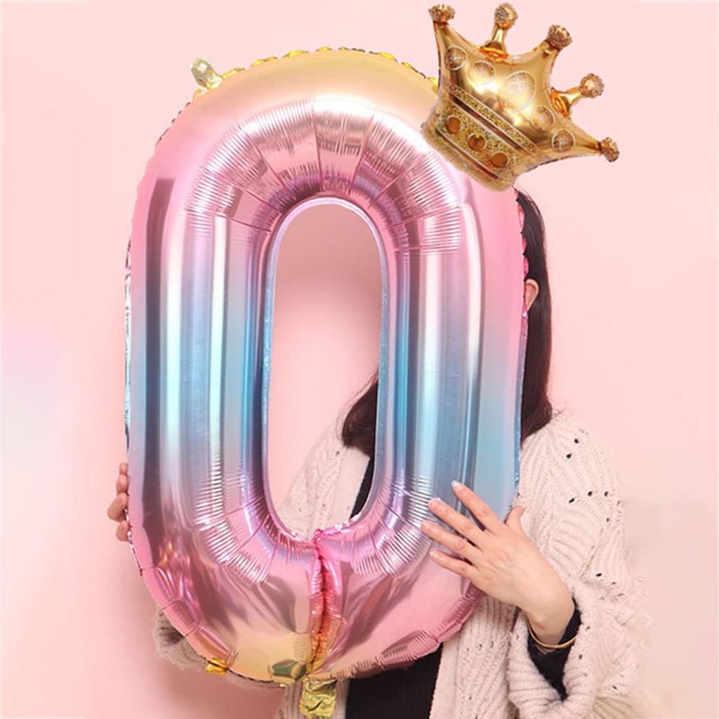 1PC Number+1PC Crown Balloon Birthday Wedding Party Decoration Balloon