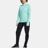 Under Armour IntelliKnit Run ½ молния однотонный цвет светоотражающие полосы дышащий теплый трикотажный топ женский топы New-Teal 1378169-361