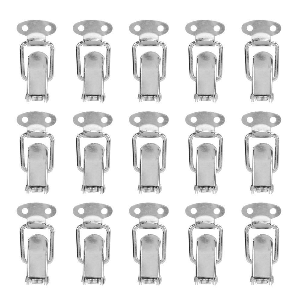 20PCS Small Size Clasp Lock Stainless Steel Duckbill Buckle Spring Lock Mounting Screws Spring Loaded Chest Lock Gift Suitcase
