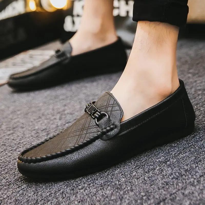 Men's Leather Shoes Comfortable Soft Moccasin Slip-on Male Casual Shoe Retro Size 45 Designer Shipping Free Footwear Offer Pu