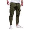 Men Thick Cargo Pants Drawstring Waist Warm Jogger Pants Autumn Winter