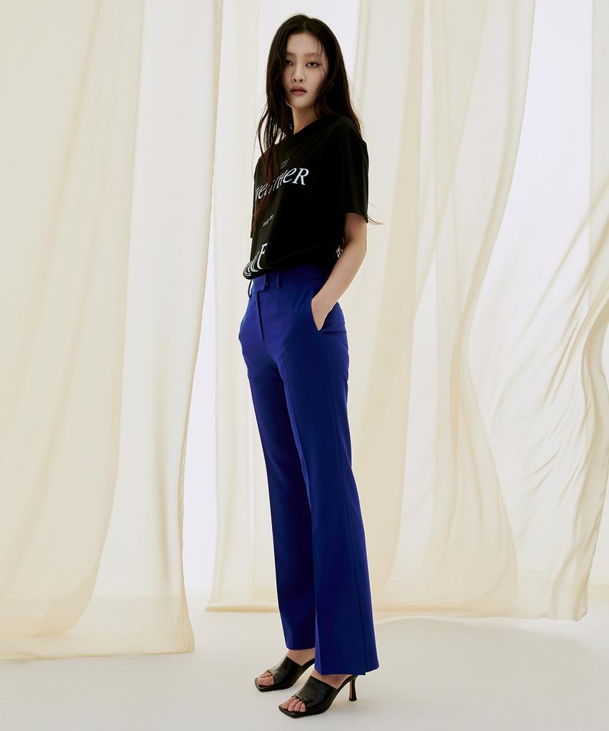 ONNE Flared Elastic Sleek Slacks - Blue