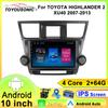Для TOYOTA HIGHLANDER 2 XU40 2007-2013 Навигация GPS Android Автомагнитола Мультимедийный плеер Стерео wifi+4G Carplay Авто видео