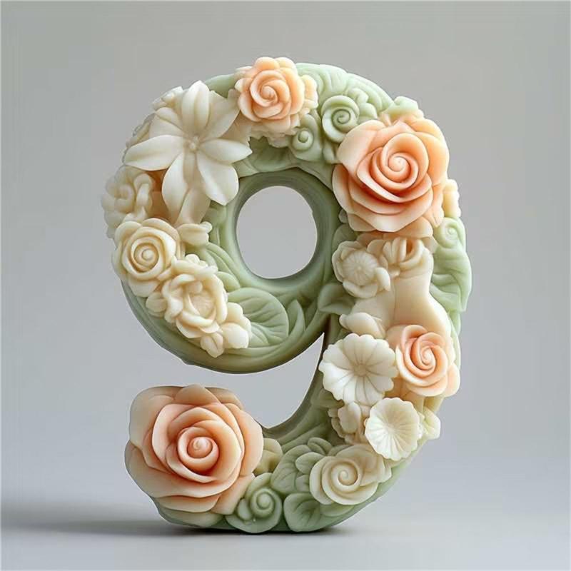 Силиконовые формы для свечей с цветами, силиконовые формы с цветами и цифрами для свечей, мыла, гипса, декора, эпоксидной смолы