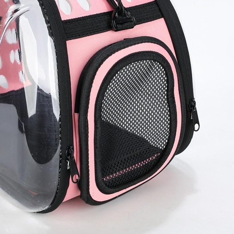 Breathable Pet Shoulder Bag Transparent Foldable Pet Carrier Lightweight Large Capacity Portable Shoulder Strap Bag