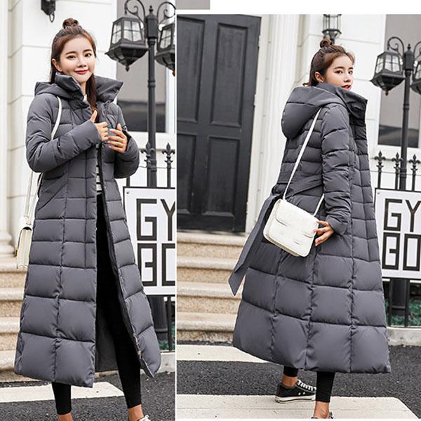 Down Padded Jacket Women's Long Parkas Winter Clothing Korean Slim Over-the-knee Thickened Down Jacket Cotton Jacket