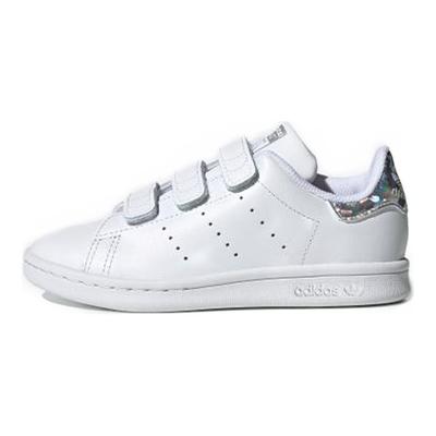 Оригинальные кроссовки Stan Smith Velcro Casual Low-Top для детей Детские кроссовки Белый Серебристый EE8484