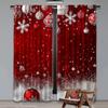 2Pcs Christmas Curtain Traditional Celebration Theme Pendant Baubles Ornate Snowflakes For Living Room Dining Room Bedroom