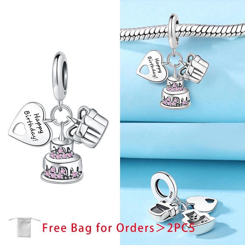 Balloon Birthday Cake Bone Tooth Stethoscope Bead Components Copper Metal Charm Bead Components Pendant Bead Component Compatible With Women