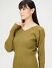 Mira Owen Rib Knit 09WNT224318 OLV 1 Women's V-Neck