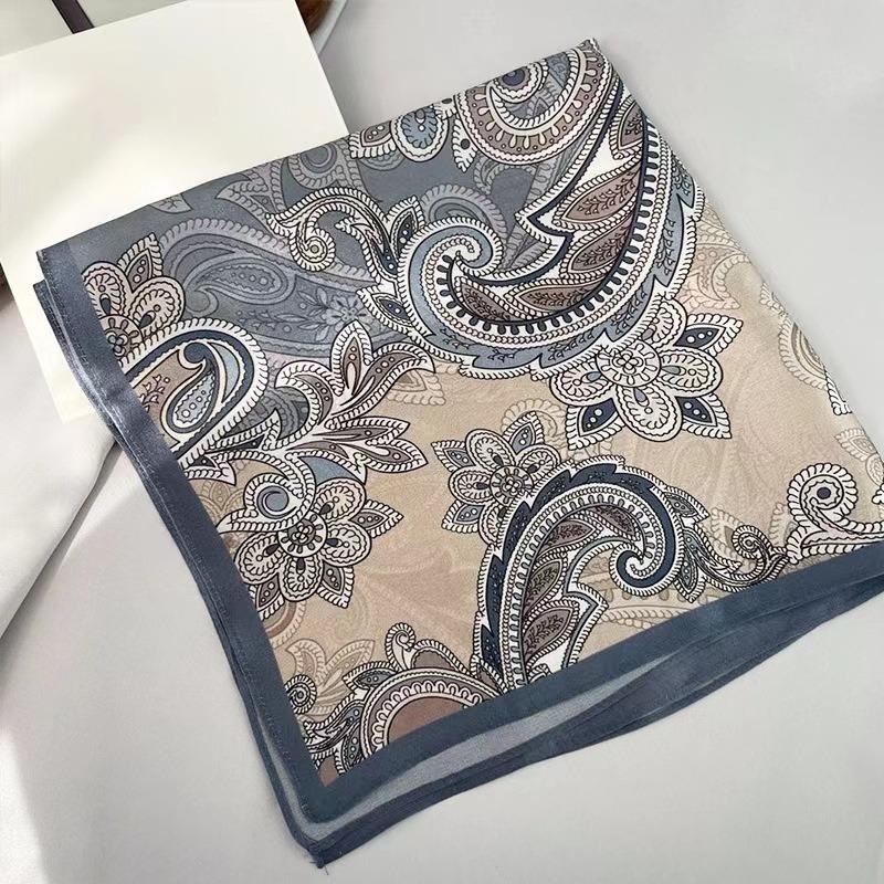 68cm Tree of Life Printed Scarf Women's Spring and Summer New Imitation Silk Scarf Temperament Versatile Headscarf Shawl Scarfs