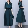 Весенне-летние элегантные платья для женщин, однобортная темпераментная рубашка, платье большого размера, уличная одежда, осенняя одежда, женская одежда