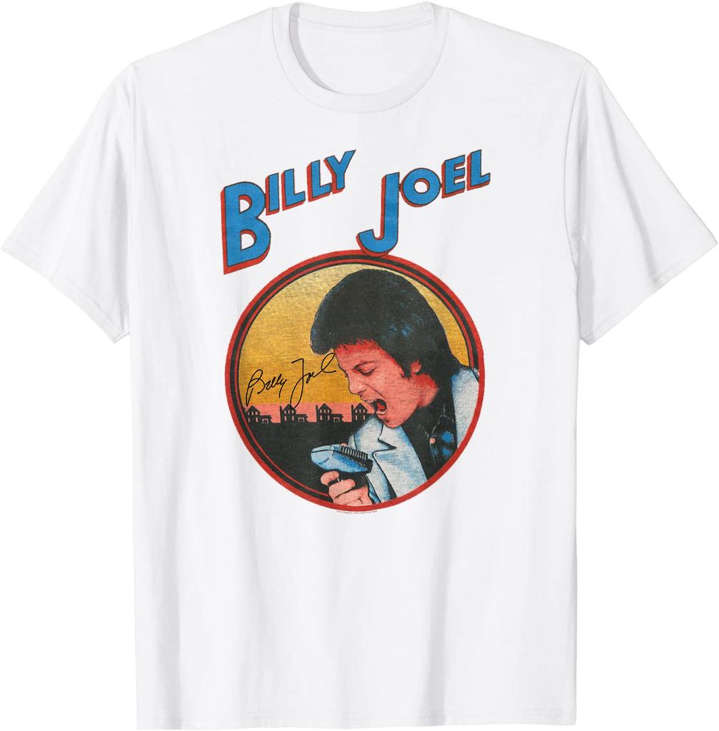 Винтажная белая хлопковая футболка унисекс с принтом Billy Joel Live In Concert, все размеры