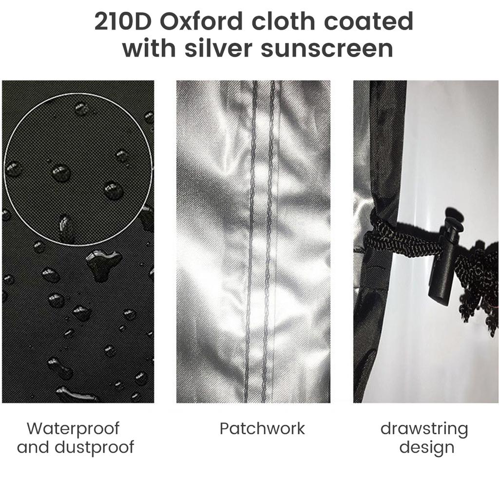 BBQ Grill Cover 210D Oxford Fabric Durable Barbecue BBQ Cover Heavy Duty Waterproof Dust-proof Grill Cover for Outdoor Garden