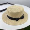 Summer travel fresh bow straw hat women's visor hat beach sunscreen sun hat tide folding