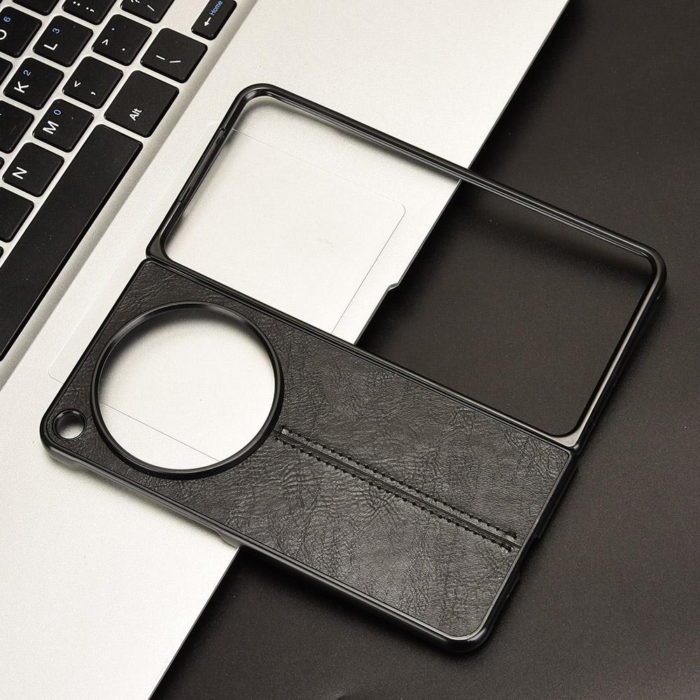 Для OnePlus Open Чехол Противоударный Текстура коровьей кожи ПУ+ПК Чехол для телефона