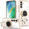 Silicone Case - Booling - for Samsung Galaxy S21 FE - Shockproof - Astronaut Stand - White