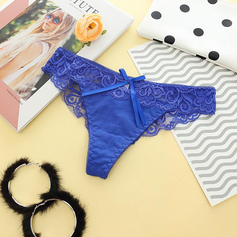 Sexy Lace G String Thong Underwear for Women  Cotton Splicing Panties T-back K53