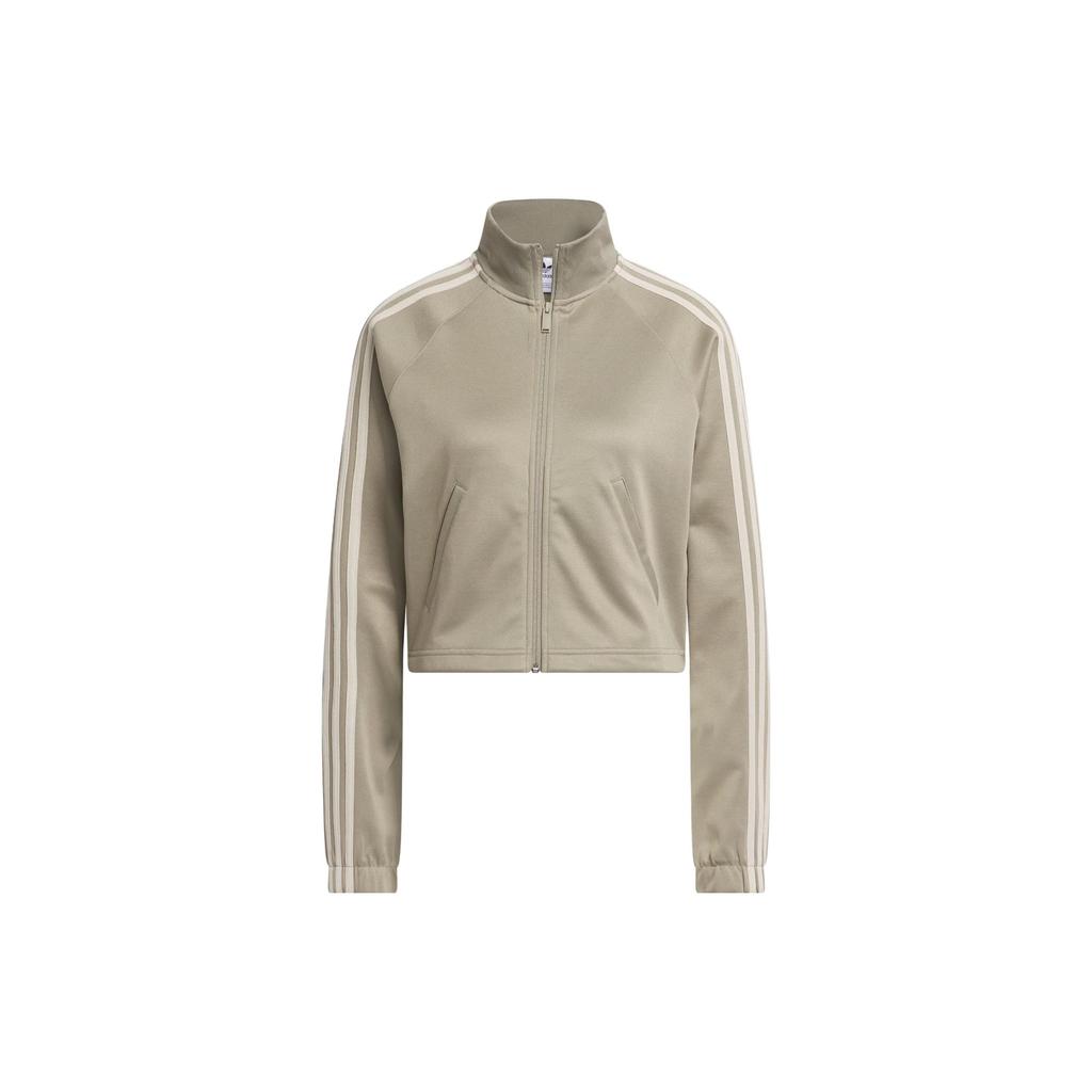 adidas Женская теплая тренировочная куртка-топ adidas Originals, цвет хаки, IJ5229
