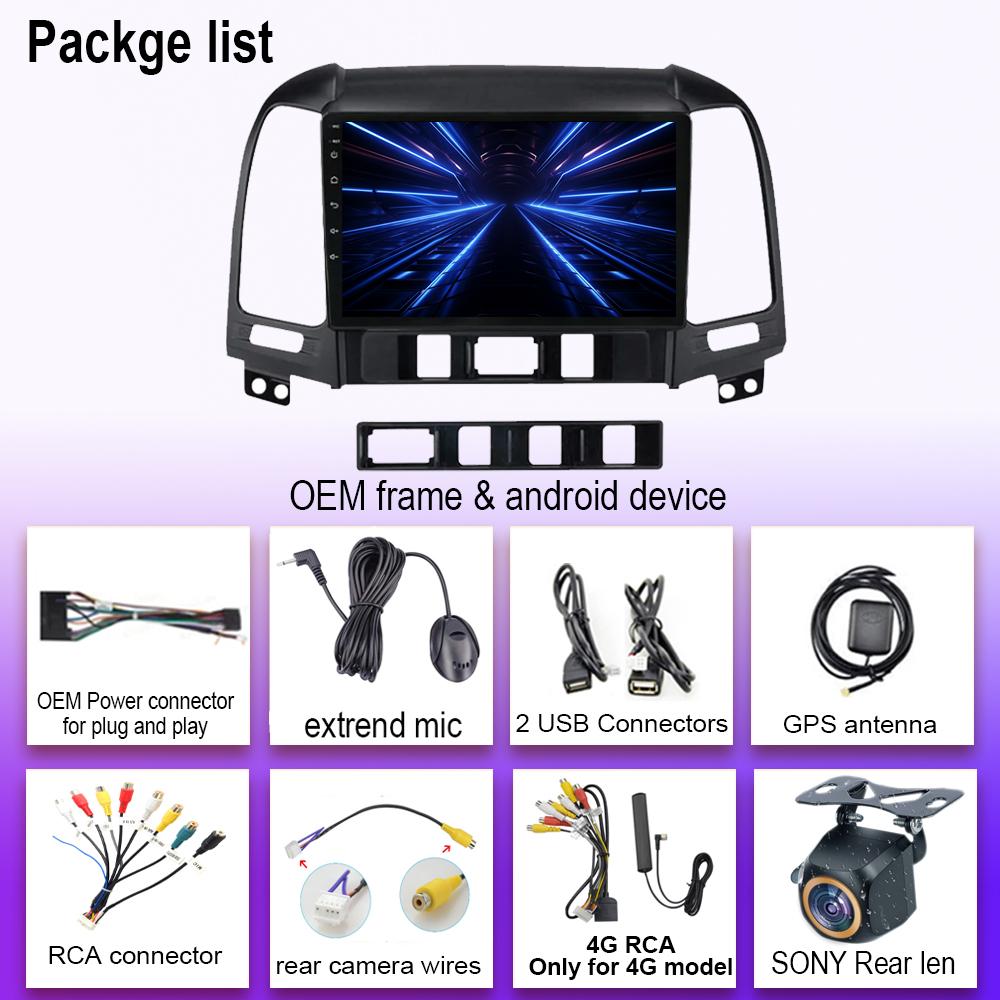 AI Voice Android 14 DSP автомобильный радиоприемник Multimidia видеоплеер навигация GPS для Hyundai Santa Fe 2 2006-2012 2din головное устройство Carplay