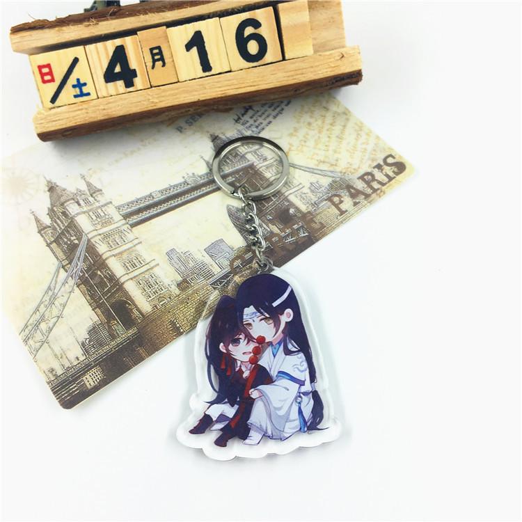 Аниме игры Вэй Усянь Лан Чжань персонаж мультфильма акриловый брелок металлическое кольцо автомобильная сумка украшение для ключей аксессуар подарок аниме подарки кулон