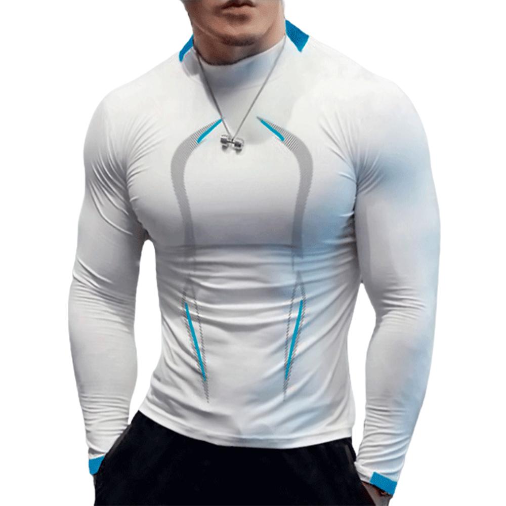 Мужская быстросохнущая спортивная фитнес-топ с длинным рукавом, легкая футболка, спортивная блузка