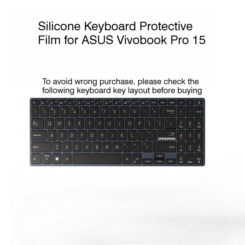 Silicone Keyboard Protective Film for ASUS Vivobook Pro 15 Keyboard Cover for ASUS Vivobook Pro 15