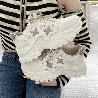 Daddy Shoes Женская новая весенне-летняя женская обувь Универсальная и увеличивающая рост сетчатая платформа Повседневная спортивная обувь