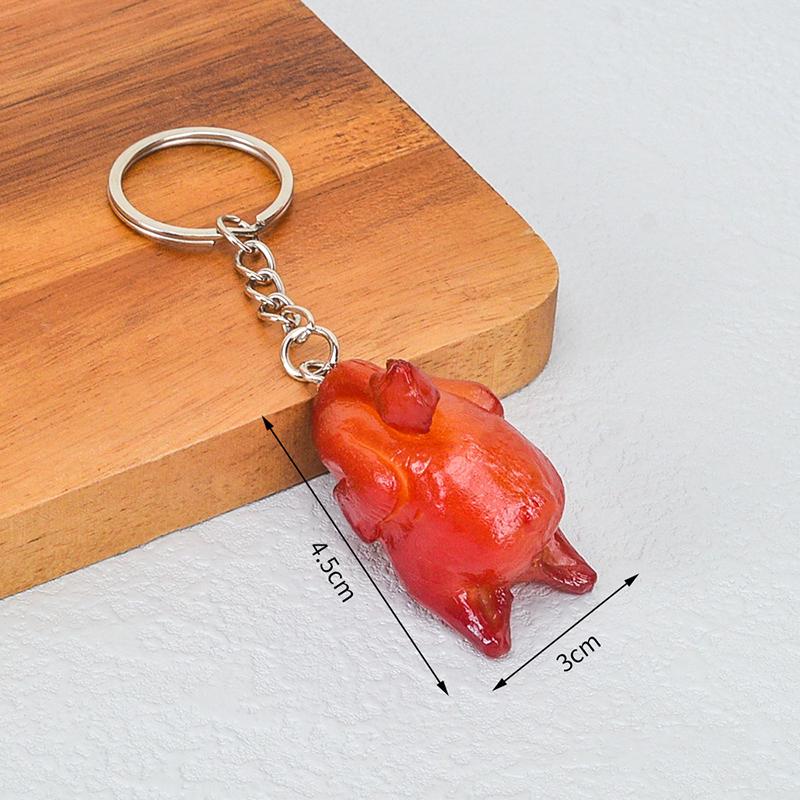 Funny Pvc Pork Belly Chicken Wings Roast Chicken Bag Pendant Hanging Jewelry Key Ring Creative Simulation Food Charms