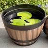 Yousheng Большой цветочный горшок Дизайн бочки из-под виски Кашпо с дренажными отверстиями Поддон Кашпо для лотоса Деревенские садовые горшки для трав Уличная посадка