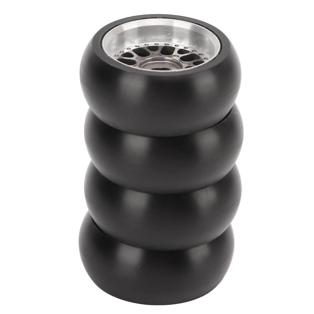 4pcs RC Drift Tire Aluminum Alloy Stable Flexible Drift Car Tyre for Wltoys 1 28 RC Car Titanium Color