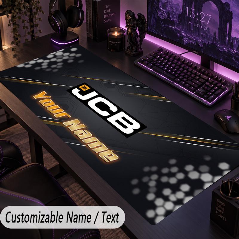 Large Mouse PadJCB Custom Name Text Personalized Desk Mat Non Slip Gaming Pad